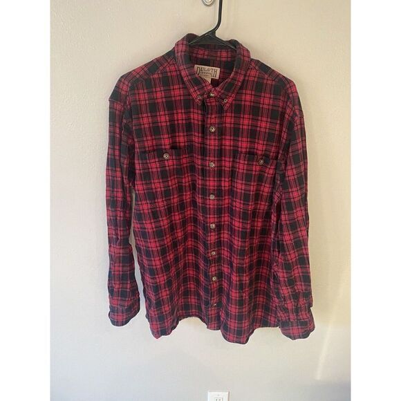 Duluth Mens XLT Tall Button Down Flannel Ref Black - Picture 1 of 7